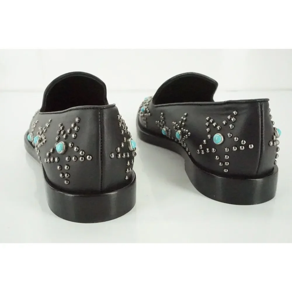 Valentino Beatles Star Studded Pointy Toe Flat Loafer Size 37 New Slip On $1095
